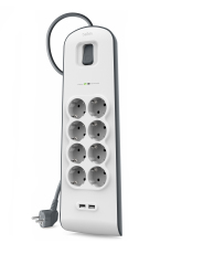 Image of Belkin BSV804VF2M surge protector White 8 AC outlet(s) 2 m
