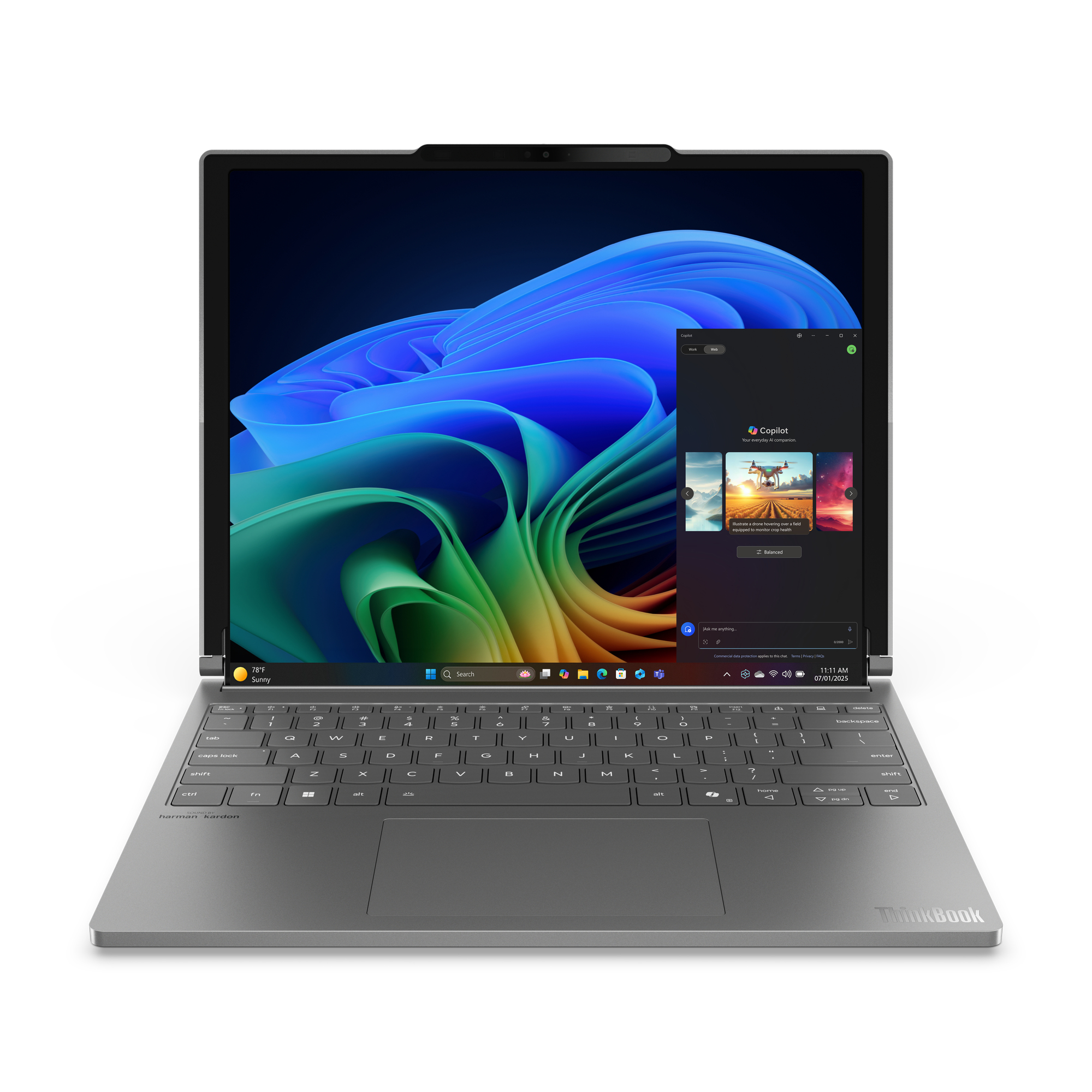 Lenovo ThinkBook Plus Gen 6 Rollable, Intel? Core? Ultra 7 258V (LPE-cores up to 3.70GHz, 12MB), 14"/16.7" Roll Non-Touch, W11P64 US/UK_ENG, 32.0GB, 1x1TB SSD M.2 2242 PCIe Gen4 TLC, Intel? Arc? Graphics 140V, Wi-Fi 7 2x2 BE,BT 5.4, FPR, 5MP RGB+IR, 3 Cel