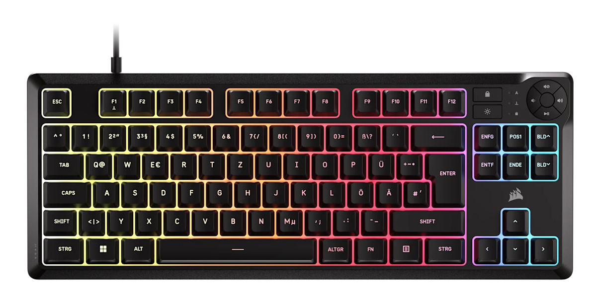 Corsair K55 CORE TKL keyboard Gaming USB QWERTY French Black