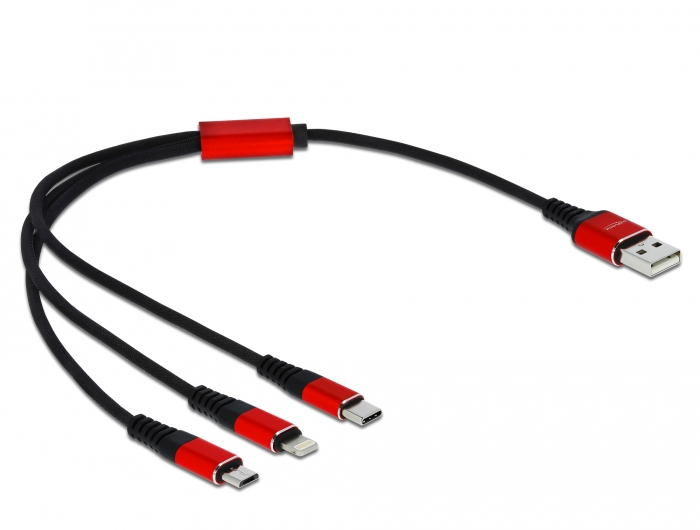 Image of DeLOCK USB Charging Cable 3 in 1 for Lightning / Micro USB / USB...