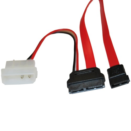 Videk Slimline Combo SATA Power & Data to 4 Pin 5V Power & SATA Cable 0.3Mtr