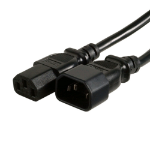 Videk IEC M (C14) to IEC F (C13) LSZH Mains Power Cable Black 0.5m