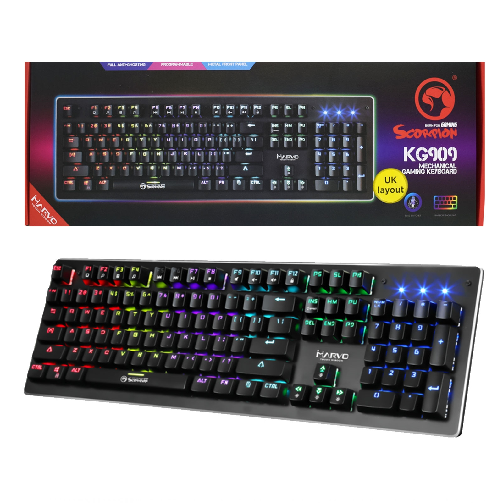 Image of Marvo KG909 keyboard USB QWERTY UK English Black