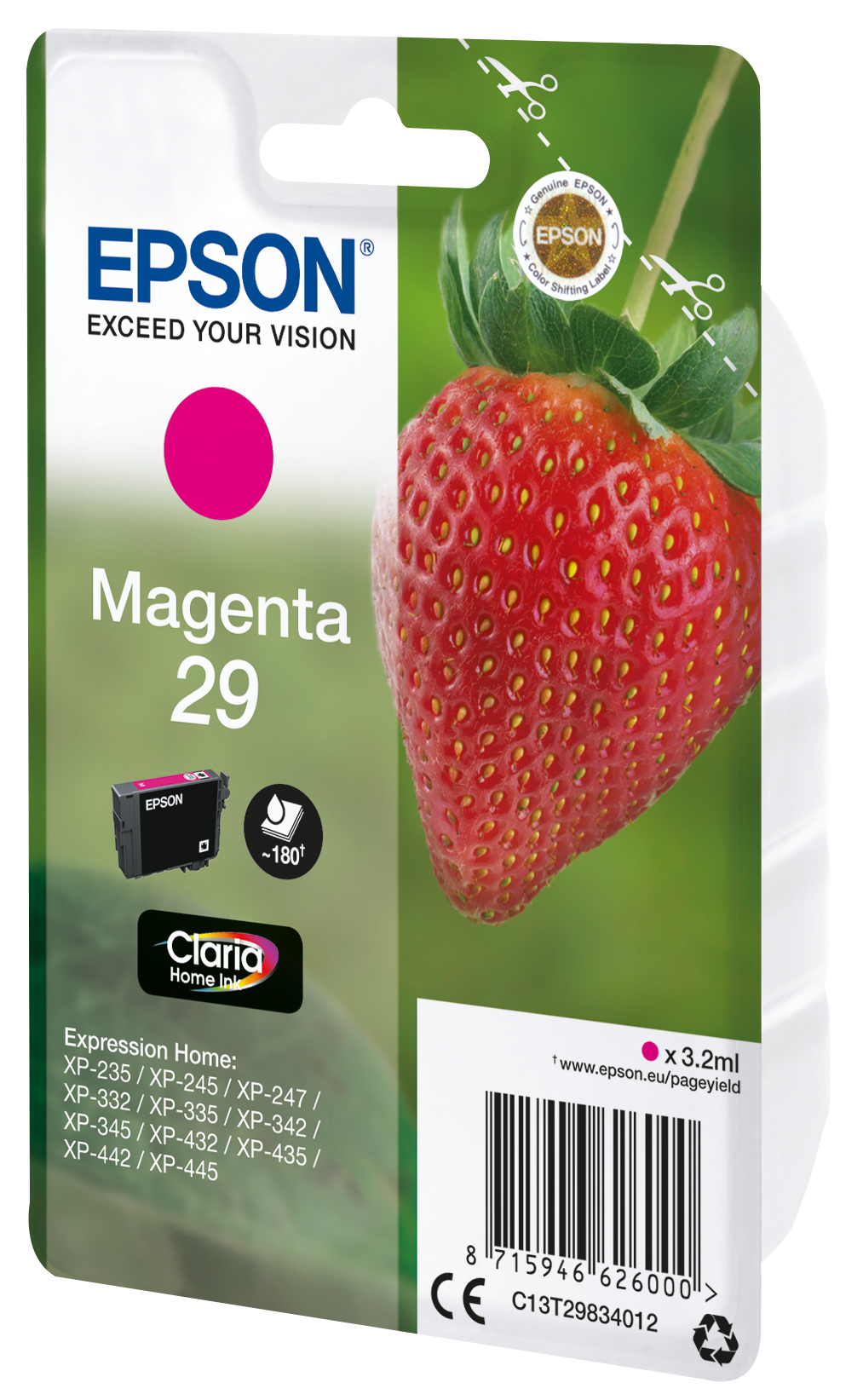 Epson C13T29834012/29 Ink cartridge magenta, 180 pages ISO/IEC 19752 3,2ml for Epson XP 235/335