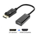 JLC DisplayPort (Male) to HDMI (Female) Cable - 23cm - Black