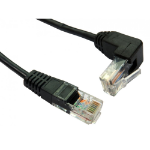 Cables Direct 0.5m Cat5e UTP Straight to Right Angled UP Cable