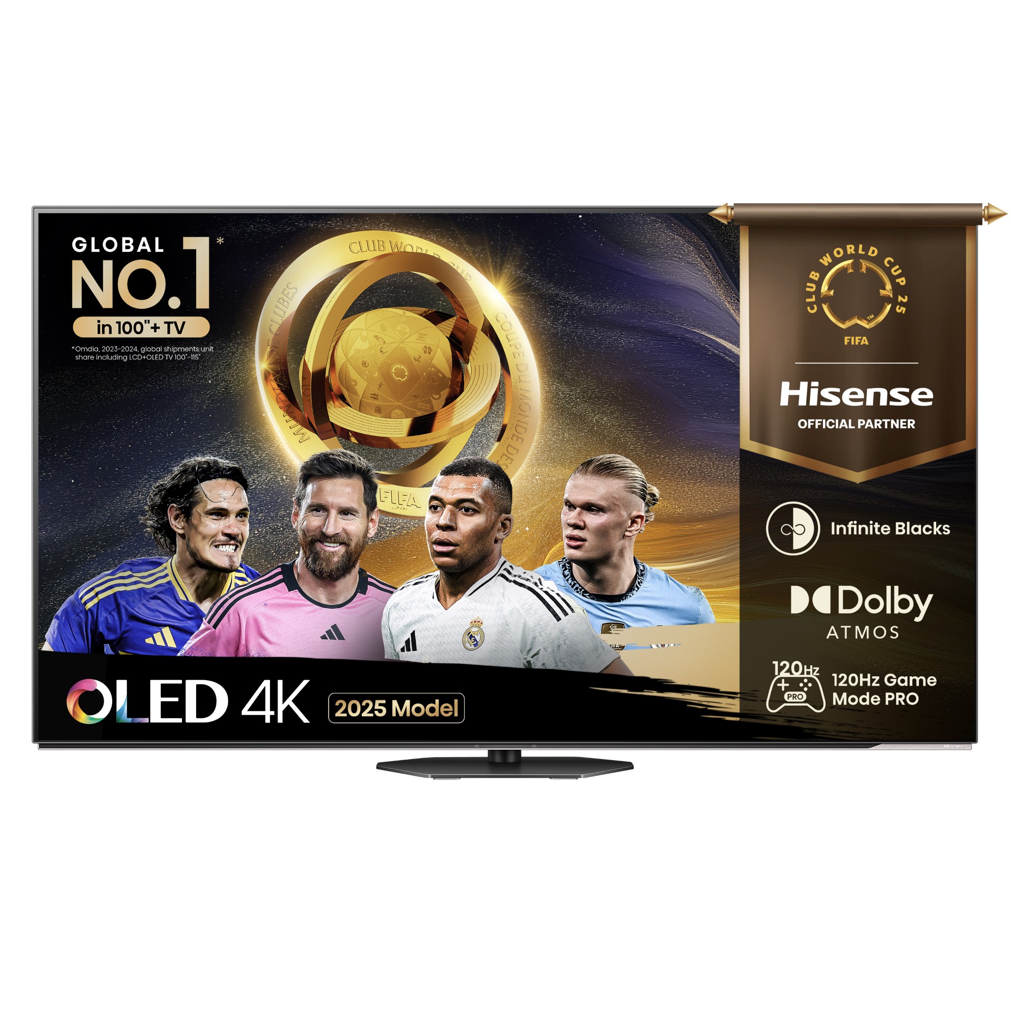 Hisense 55" A85QTUK OLED Smart AI TV with Freely