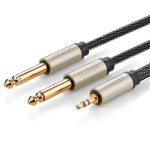 Ugreen EU Product - mini jack 3.5 mm to 2x jack 6.35 mm  splitter adapter cable  1m - Gray