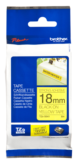 Image of Brother TZE-S641 DirectLabel black on yellow extra strong Laminat...