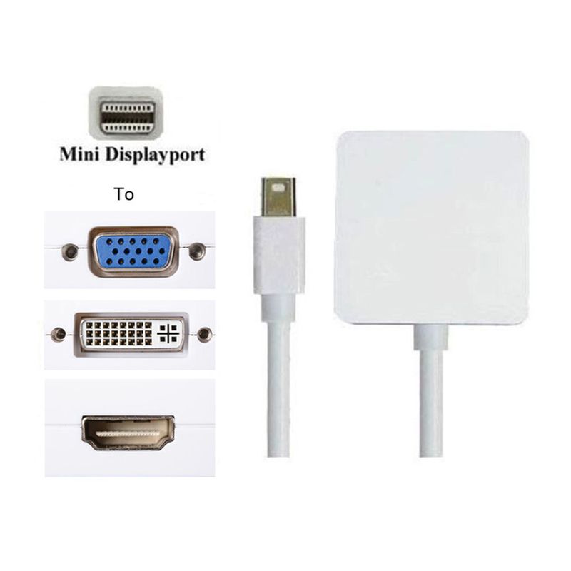 Image of FDL 0.2M MINI DISPLAYPORT TO VGA, HDMI & DVI 3 IN 1 ADAPTOR