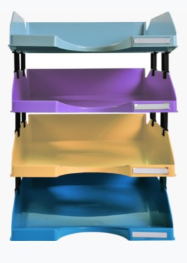Exacompta 113293SETD desk tray/organizer Polystyrene (PS) Assorted colours