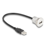 DeLOCK 88181 USB-kabel USB 2.0 0,3 m USB A Zwart, Zilver