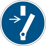 Brady ISO Safety Sign - Disconnect before carrying out maintenance or repair