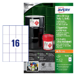 Avery Heavy Duty Ultra Resistant Label 52x74mm 16 Per A4 Sheet White (Pack 800 Labels) - B5274-50