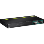 Trendnet TPE-TG160G network switch Unmanaged L2 Gigabit Ethernet (10/100/1000) Power over Ethernet (PoE) 1U Black