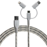 Boompods TCTRTI USB cable 1.5 m USB A USB C/Micro USB-A/Lightning Titanium