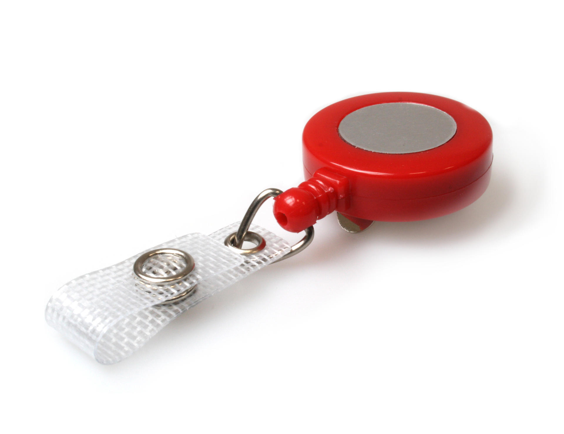 Image of Digital ID Red Card Reels with Reinforced ID Straps with Silver...