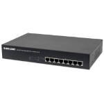 Intellinet 8-Port Fast Ethernet PoE+ Switch, 4 x PoE IEEE 802.3at/af Power-over-Ethernet (PoE+/PoE) ports, 4 x Standard RJ45 Ports, Endspan, Desktop, 19" Rackmount (UK power cord)