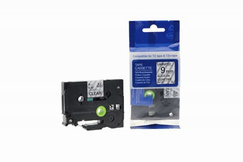 CTS Compatible Brother P Touch TZe-121 Black on Clear also for TZ-121 Label Cassette