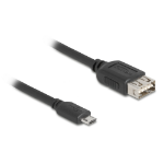 DeLOCK 81516 USB cable USB 2.0 0.2 m Micro-USB B USB A Black