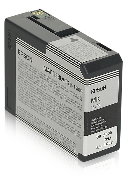 Image of Epson C13T580800/T5808 Ink cartridge black matt 80ml for Epson...
