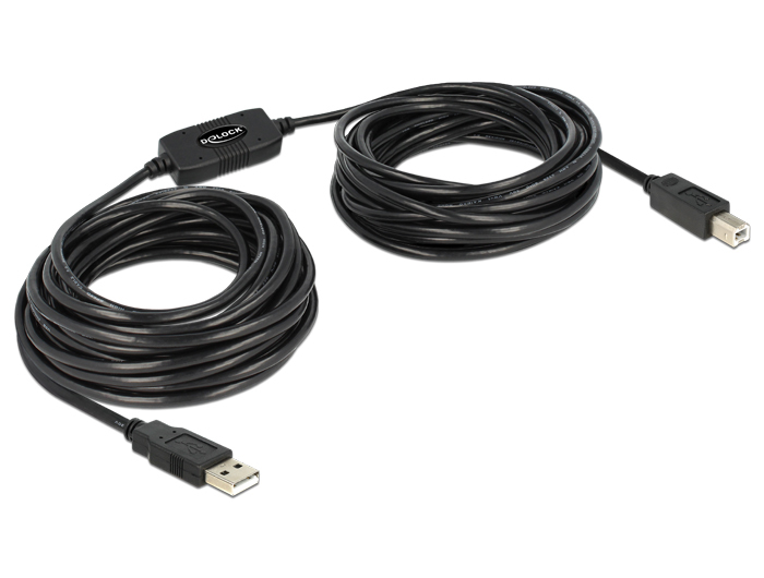 Image of DeLOCK 11m, USB2.0-A - USB2.0-B USB cable USB A USB B Black