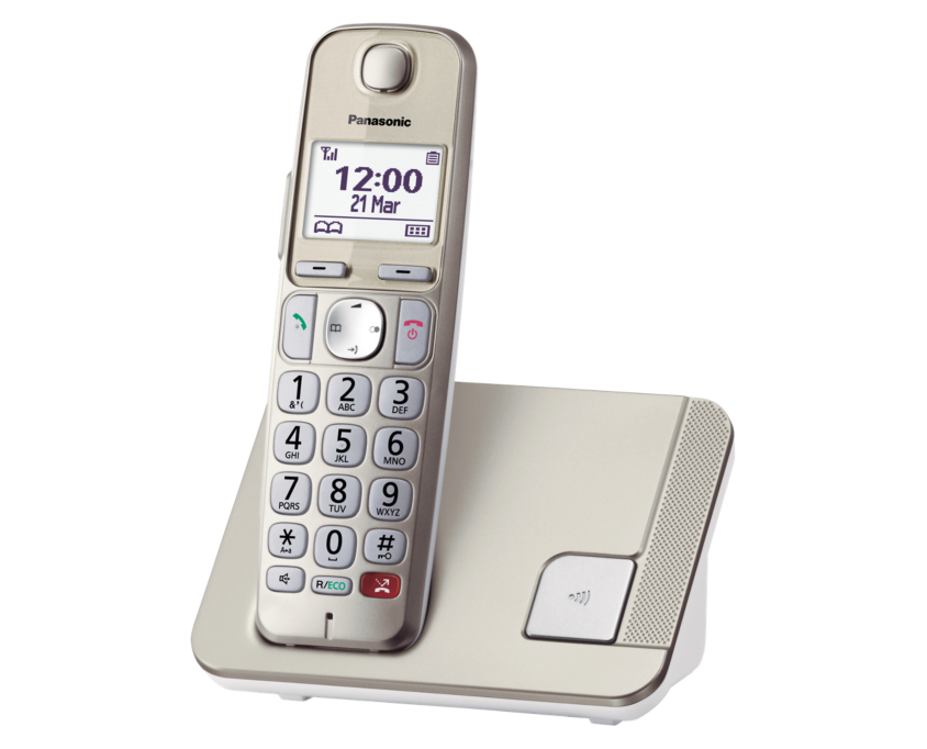 Image of Panasonic KX-TGE250 DECT telephone Caller ID Champagne, Gold