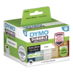 DYMO Authentic LabelWriter Durable Labels | 25mm x 89mm | White Poly | 2 Rolls of 350 (700 Self-Adhesive Labels) | High-Performance | For LabelWriter Label Makers