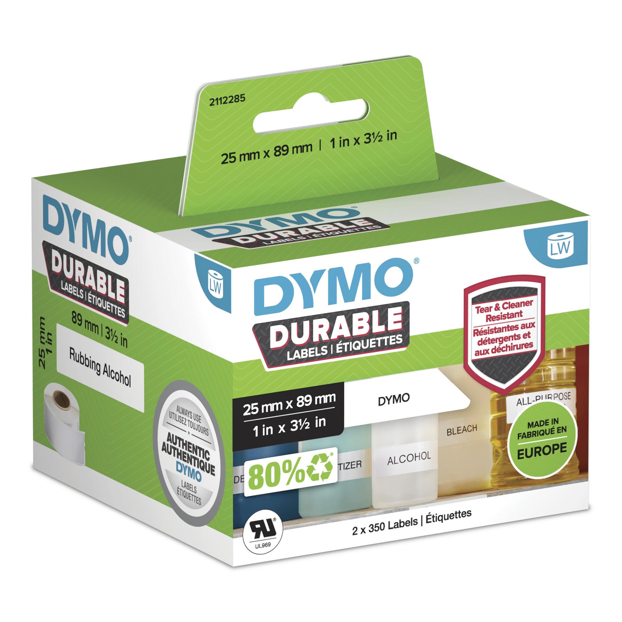 Dymo White Authentic Labelwriter Durable Labels | 25Mm X 89Mm | Poly |