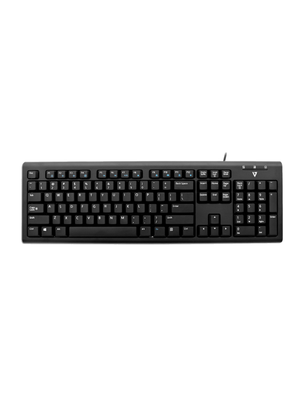 Image of V7 KU200GS-DE Wired Keyboard, Black German QWERTZ Layout, TUV-GS