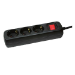 LogiLink LPS206B power extension 1.4 m 3 AC outlet(s) Black