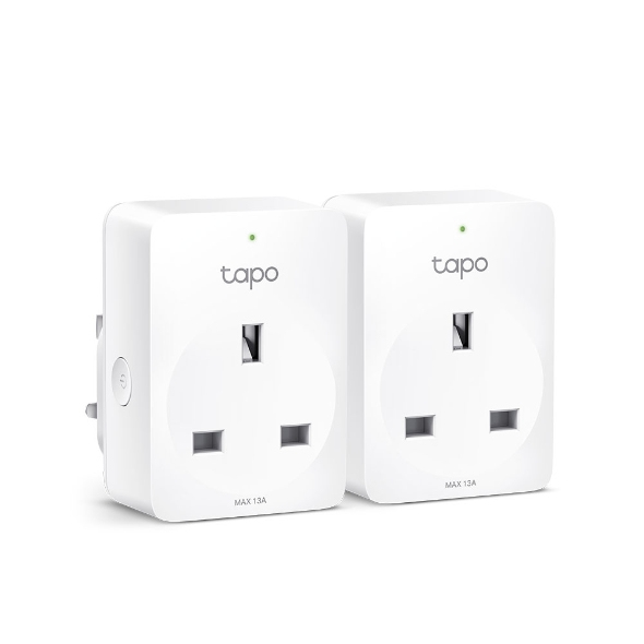 P100(2-PACK) TP-LINK (TAPO P100 2-Pack) Mini Smart Wi-Fi Socket, Remote Access, Scheduling, Away Mode, Voice Control