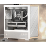 Antec Flux ATX, White Premium Birch Trim, 5x white PWM Performance Fans. Ultra Cooling Design, PWM ARGB Controller w/ MB Sync, Mid Tower Case