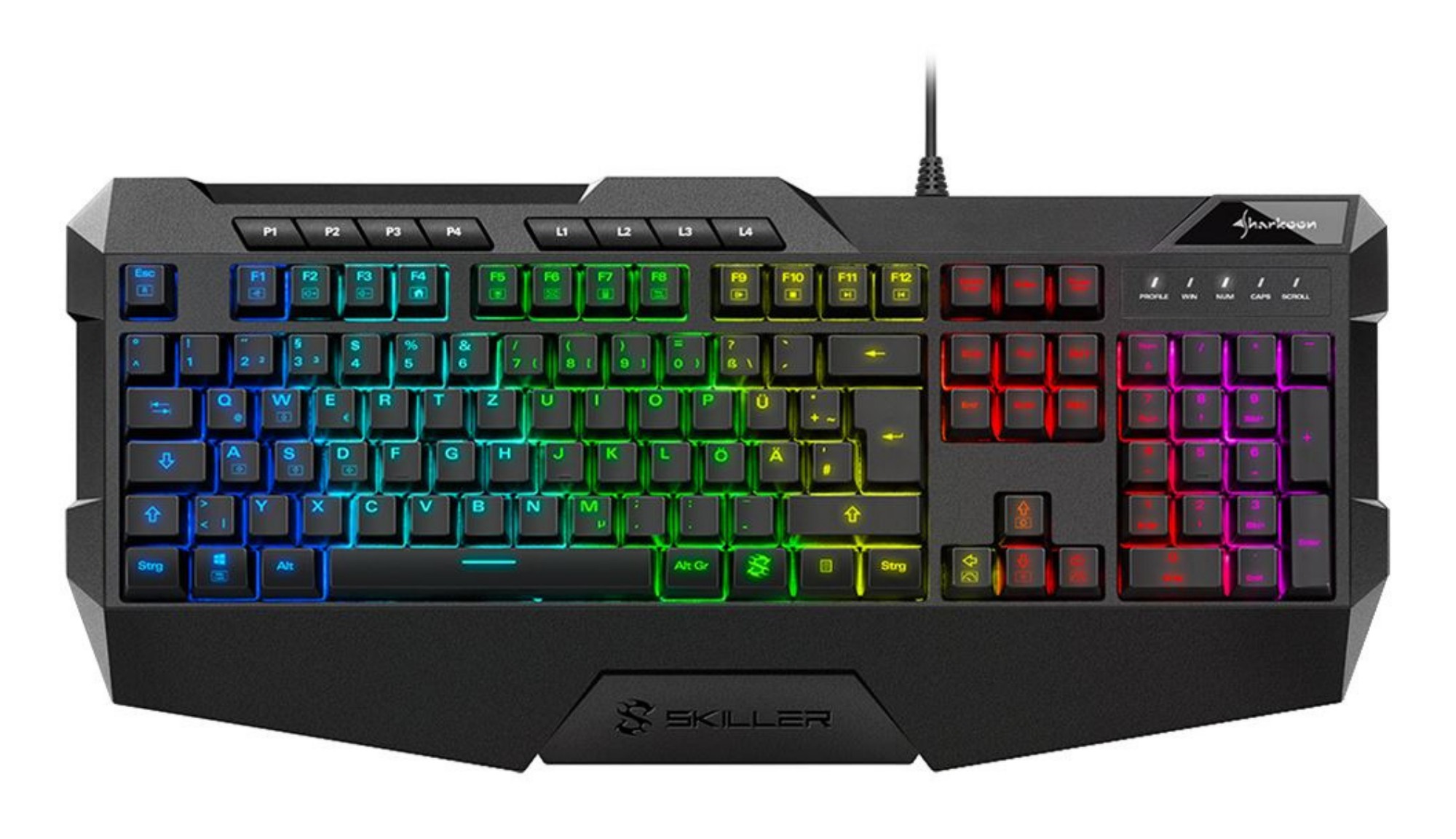 Sharkoon SKILLER SGK4 keyboard Gaming USB QWERTZ German Black