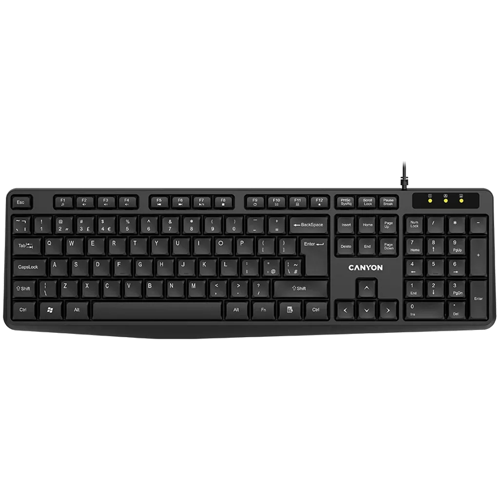 Canyon KB-1 EN keyboard Home USB QWERTY English Black