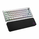 Cooler Master Peripherals CK721 keyboard Universal USB + RF Wireless + Bluetooth QWERTZ German Silver, White