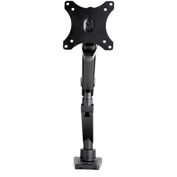 StarTech.com Desk Mount Monitor Arm with 2x USB 3.0 ports - Slim Full Motion Adjustable Single Monitor VESA Mount up to 34&quot; Display - Ergonomic Articulating Arm - Desk Clamp/Grommet