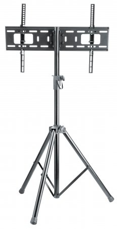 Manhattan Monitor Tripod Floor Stand, 1 screen, 37-70", Vesa 200x200 to 600x400mm, Height 124-188cm, Max 35kg, Black, Box