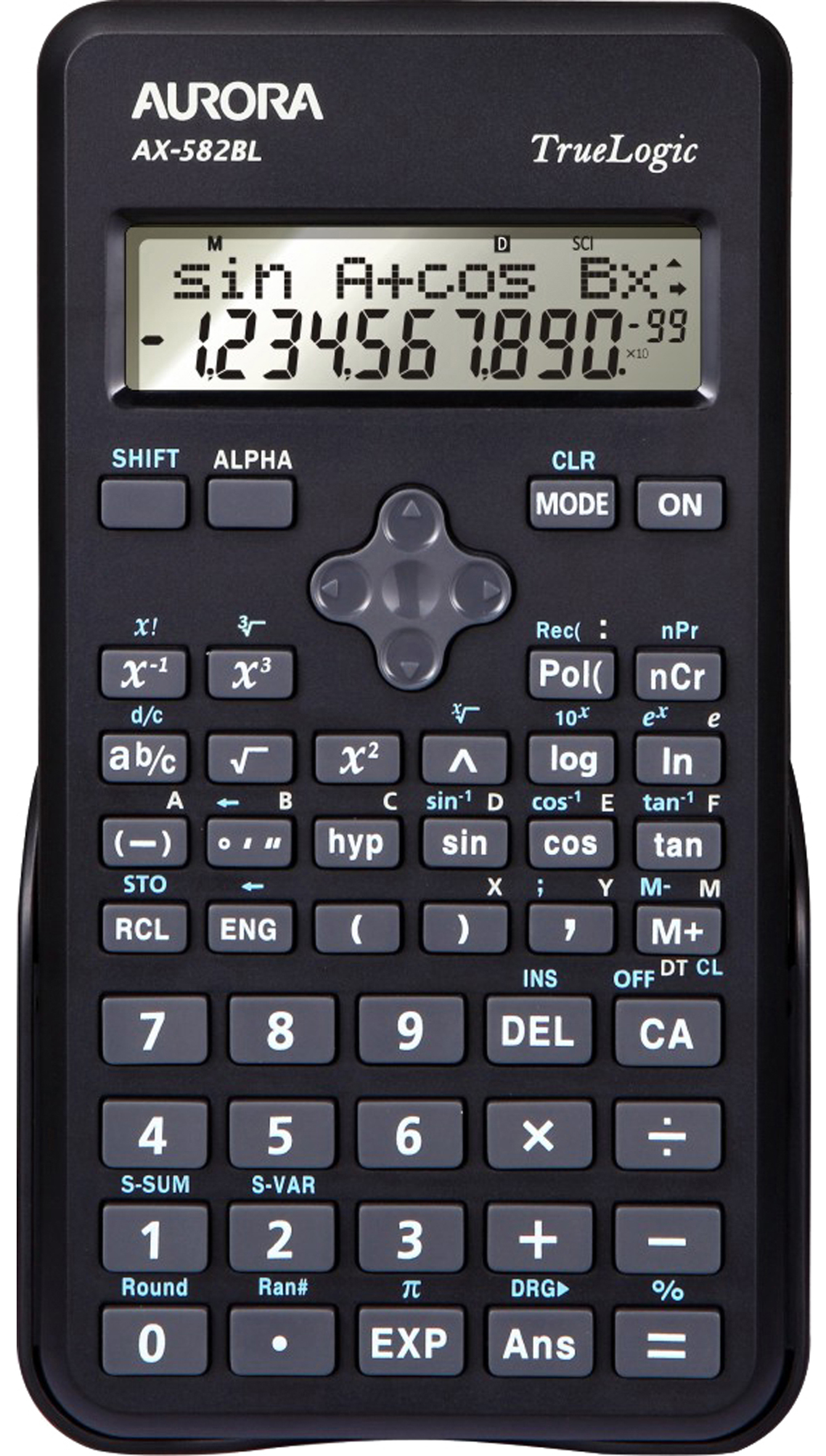 Image of Aurora AX-582BL calculator Pocket Scientific Black