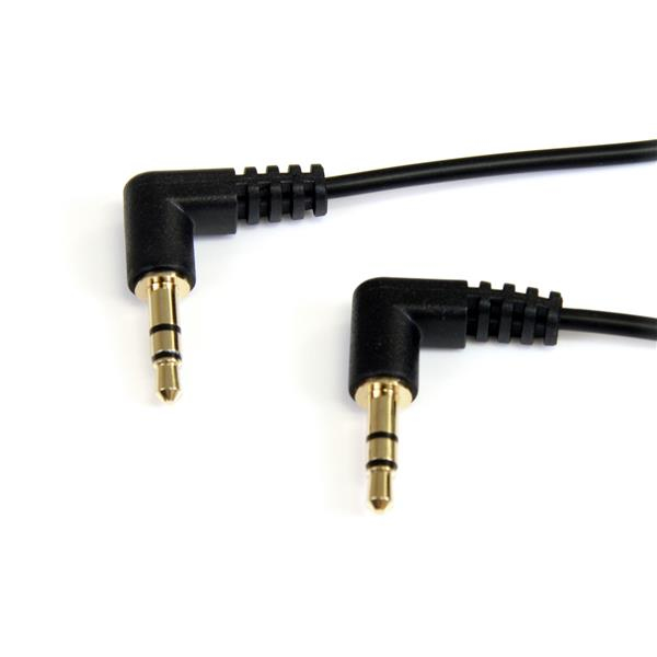 Image of StarTech.com 3 ft Slim 3.5mm Right Angle Stereo Audio Cable - M/M