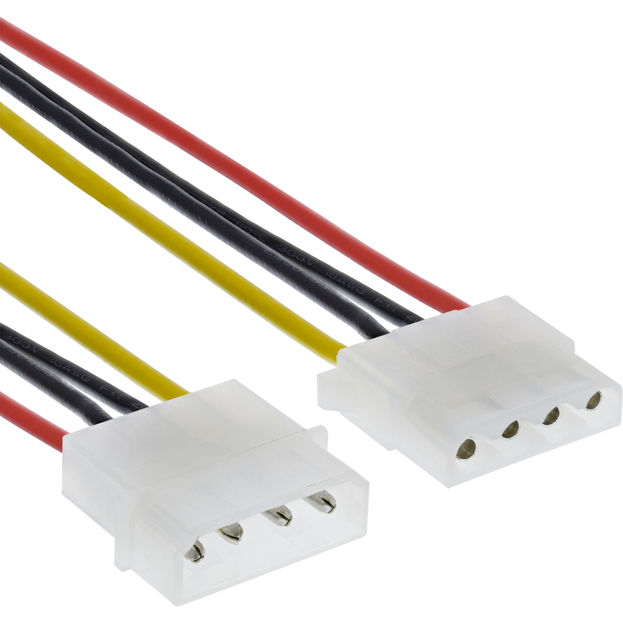 Image of InLine Power Supply Extension Cable 4pin male / female 0.30m