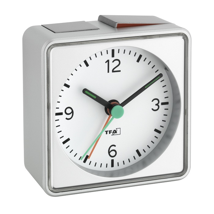 Image of TFA-Dostmann PUSH - Quartz alarm clock - Silver - Plastic - 12h -...
