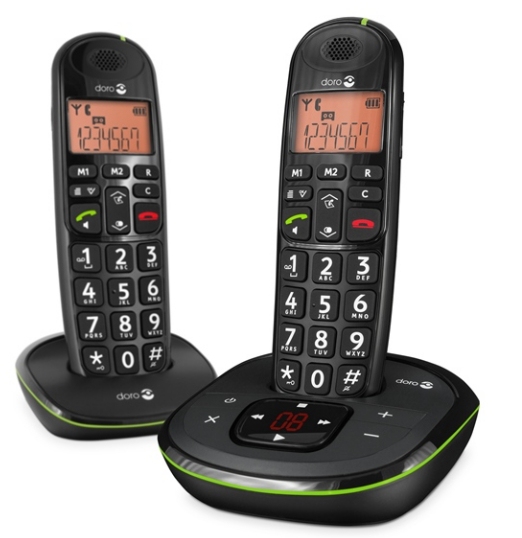 Image of Doro PhoneEasy 105wr Duo DECT telephone Black Caller ID