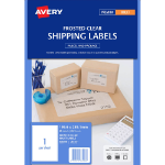 AVERY 936008 J8567 INKJET SHIPPING LABEL 1 PER SHT CLEAR WITH MATT FINISH PACK 25