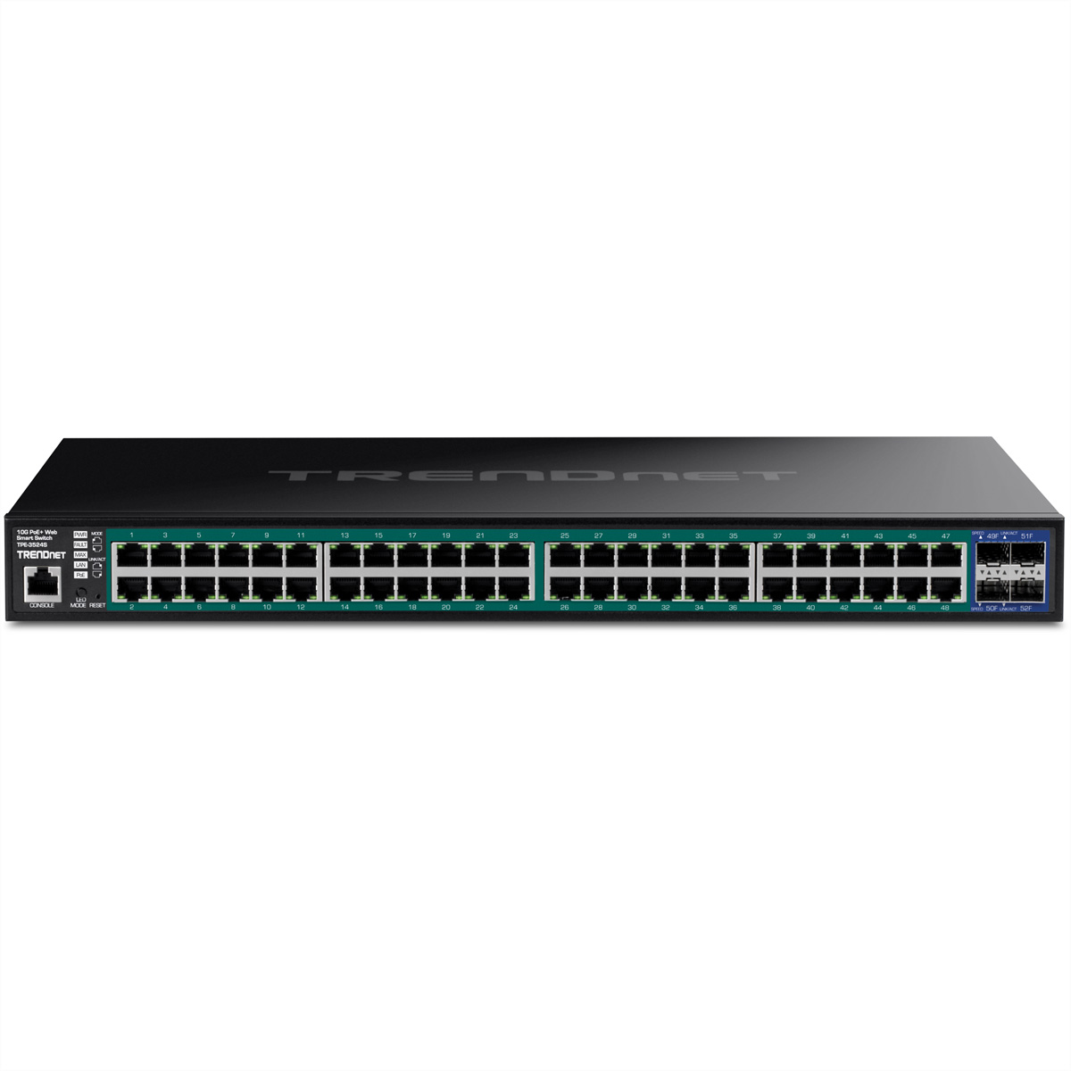 Image of Trendnet 52-Port Gigabit Web Smart PoE+ Switch with 10G SFP+ -...