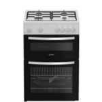 Indesit 60cm Twin Cavity Gas Cooker - White