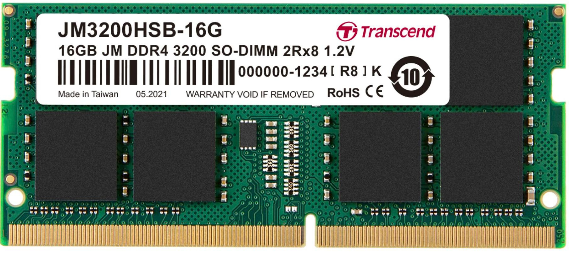 Image of Transcend JetRam JM3200HSB-16G memory module 16 GB DDR4 3200 MHz
