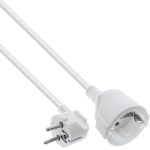 InLine Power Extension Cable Type F angled, white, 20m