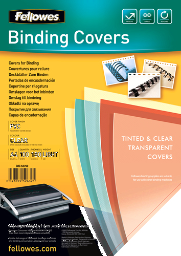 5375901 binding cover A4 Plastic, PVC Transparent 100 pc(s)