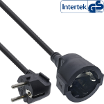 InLine Power Extension Cable Type F angled, black, 5m